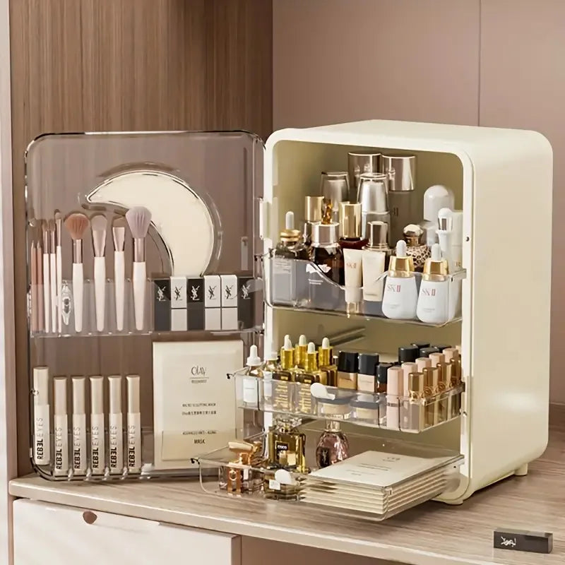 Moon Pattern Makeup Organizer and Storage Cosmetics Skincare Organizers with Lid and Drawers Cosmetic Display Cases Girls Gifts