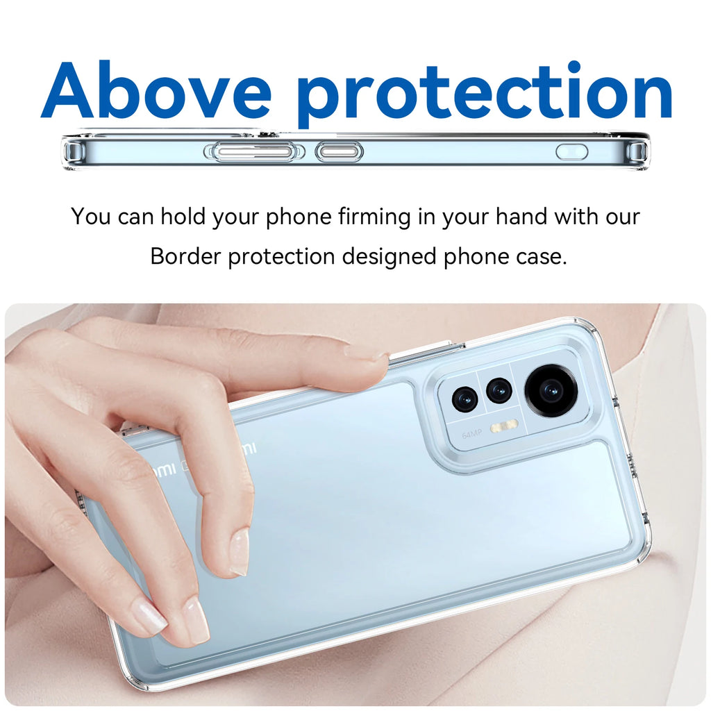 For Xiaomi 12 Lite Case Silicone Clear TPU Phone Case For Mi 12 Lite 12T Pro Capa Protecor For Xiaomi 12 Lite Cover