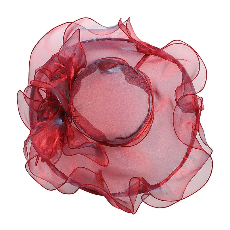FS Wide Brim Kentucky Derby Hats Fascinators For Women With Veil Flower Organza Wedding Church Cocktail Tea Party Dress Cap 2025