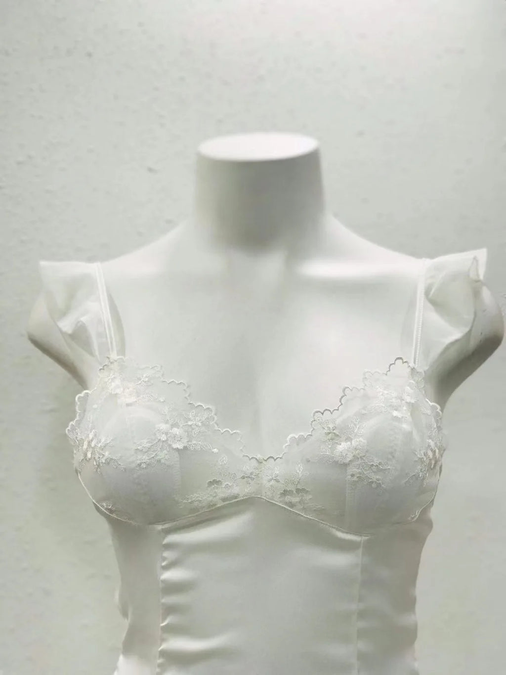 Evening Sexy Pajamas Women Sleepwear Ruffles Butterfly Mesh Nightdress with Chest Pad Underwear Sexy Lingerie Sleeping Dress