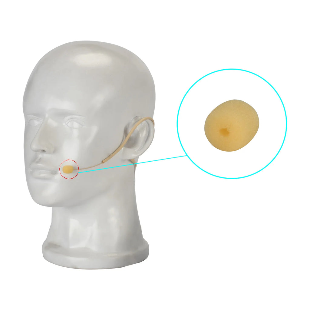 3.5mm Headset Microphone Mini Skin Color Omni Directional Electret Single Ear Hanging Headworn Mic for Classroom HS-13S2-L3A