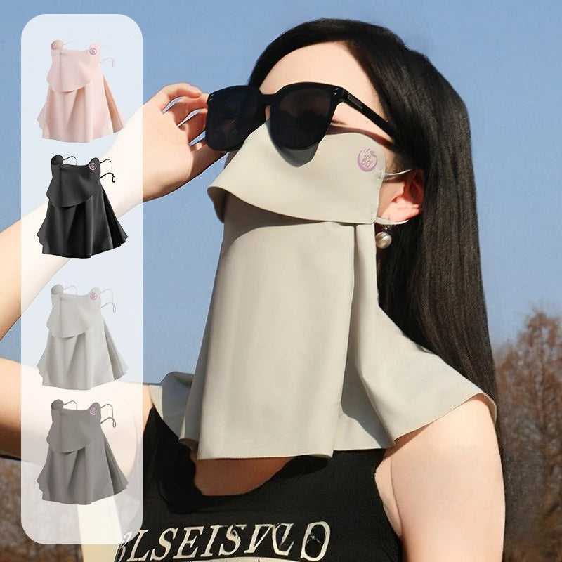 1PC 3D Ice Silk UPF50+ UV Protection Face Mask for Women Autumn Outdoor Cycling Hiking 360° Face Neck Cover Cool Balaclava Scarf