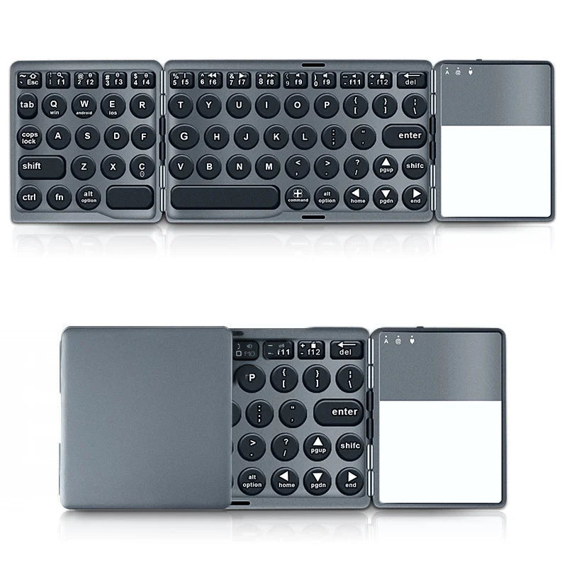 Mini Folding Keyboard Wireless Bluetooth Keyboard With Touchpad Portable Universal Foldable Keyboard for Windows IOS Tablet iPad
