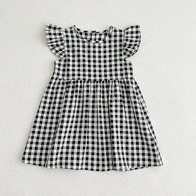 1-6Yrs Summer Girls Dress Baby Clothes Fashion Smocking Stitch Girls Dress Puff Sleeve Floral Cotton Baby Girls Princess Dresses