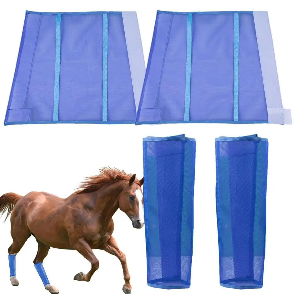 Horse Leg Guards 4 PCS Horse Leggins Reusable Fly Boots Fly Boots Horses Minimizes Leg Fatigue Reduces Stomping