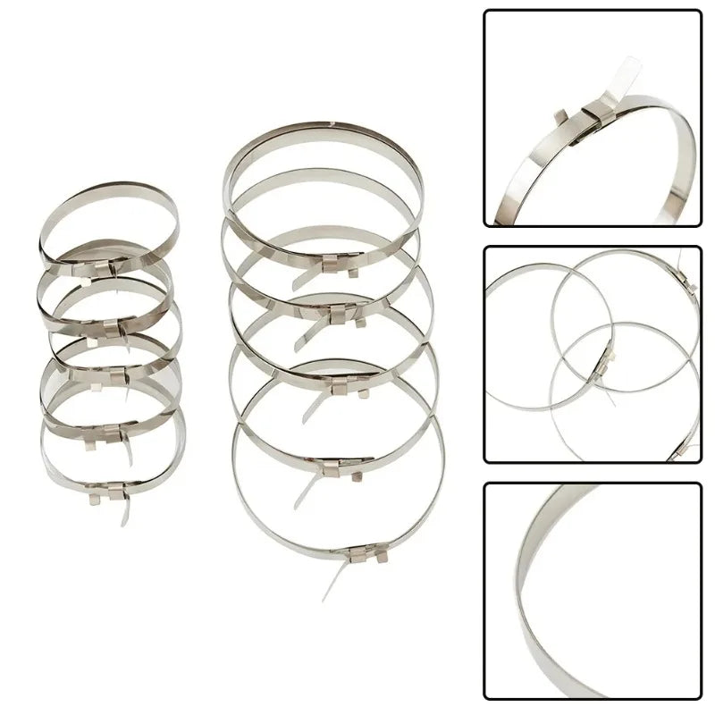 10PCS CV Boot Clips Kit Adjustable Stainless Steel Axle Coupling Shaft Guide Clamp CV Guide Clamp Kit Universal Auto ATV CV