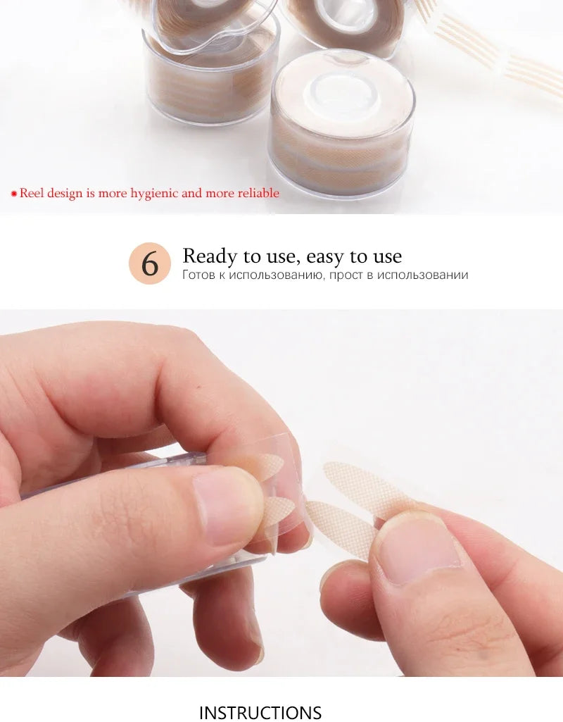 600 pcs Double Fold Eyelid Tape Sticker Invisible Lace Eyelash Extension Self-adhesive Under Eye Lashes Shadow Patch Beauty Tool