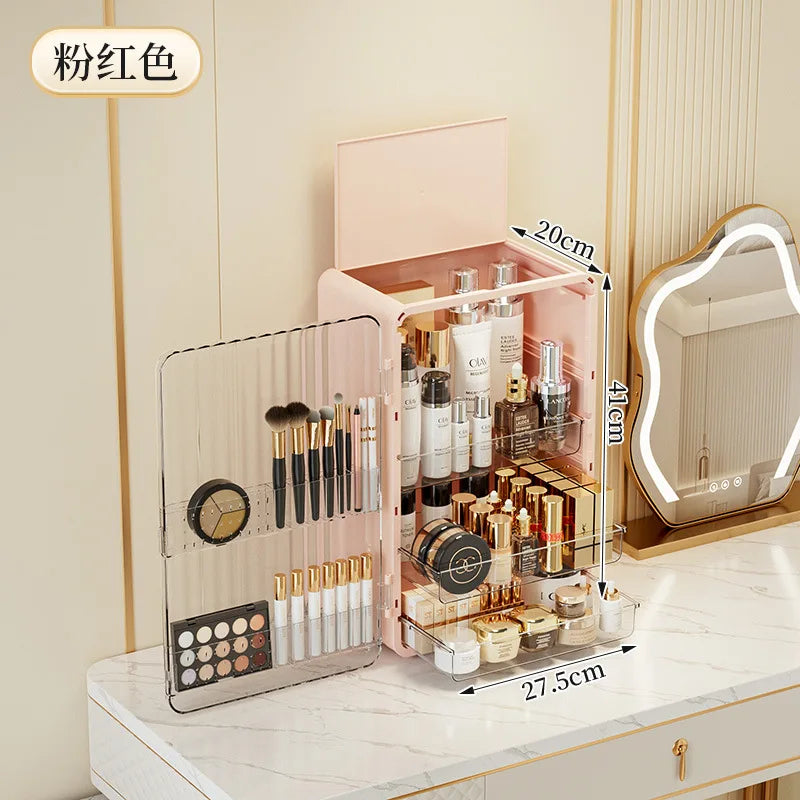 Moon Pattern Makeup Organizer and Storage Cosmetics Skincare Organizers with Lid and Drawers Cosmetic Display Cases Girls Gifts