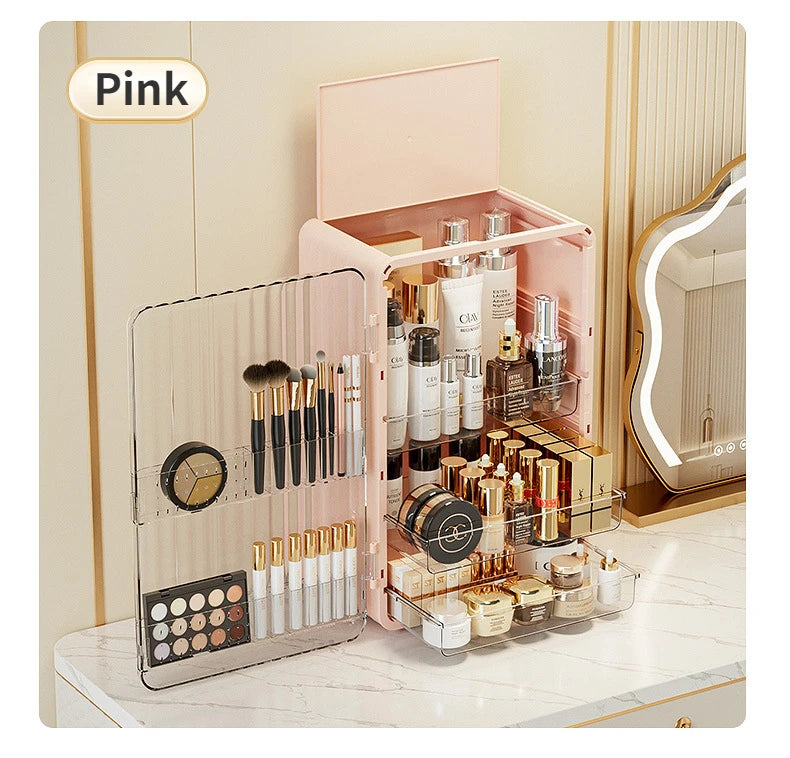Moon Pattern Makeup Organizer and Storage Cosmetics Skincare Organizers with Lid and Drawers Cosmetic Display Cases Girls Gifts