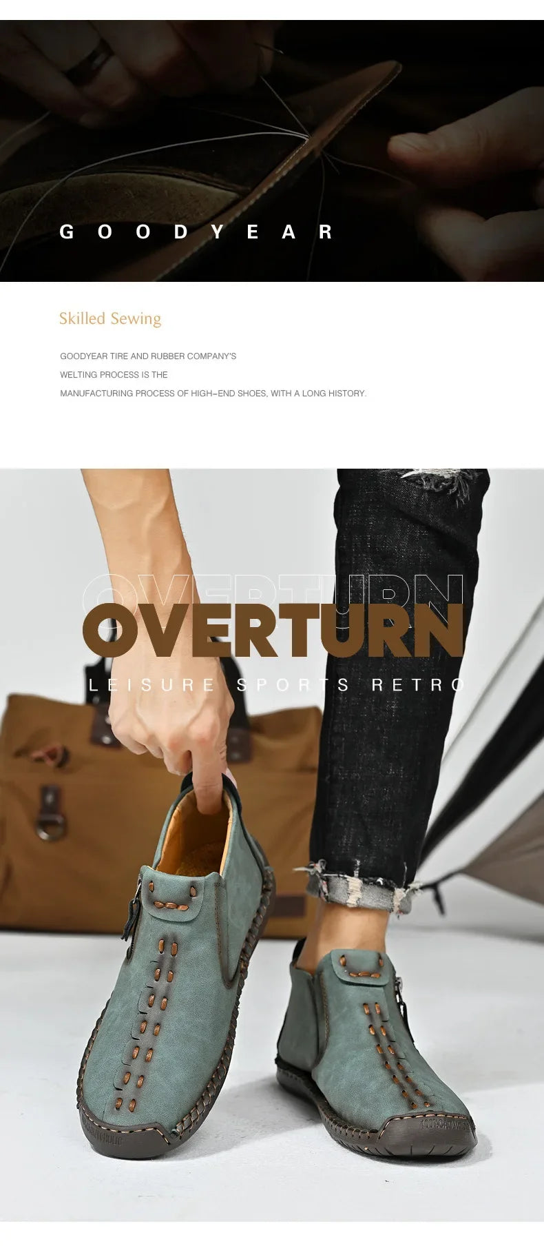 Men Boots Handmade Casual Ankle Boats for Man Male Hombres Walking Shoe Breathable Hombres Leather Wide Upright Zipper Shoes