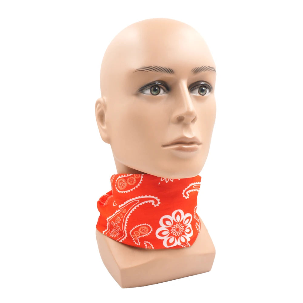 Red Bandana Face Mask Cycing Hiking Running Yoga Hair Bandannas Headband for Women Men Cooling Neck Gaiter Covering Balaclava