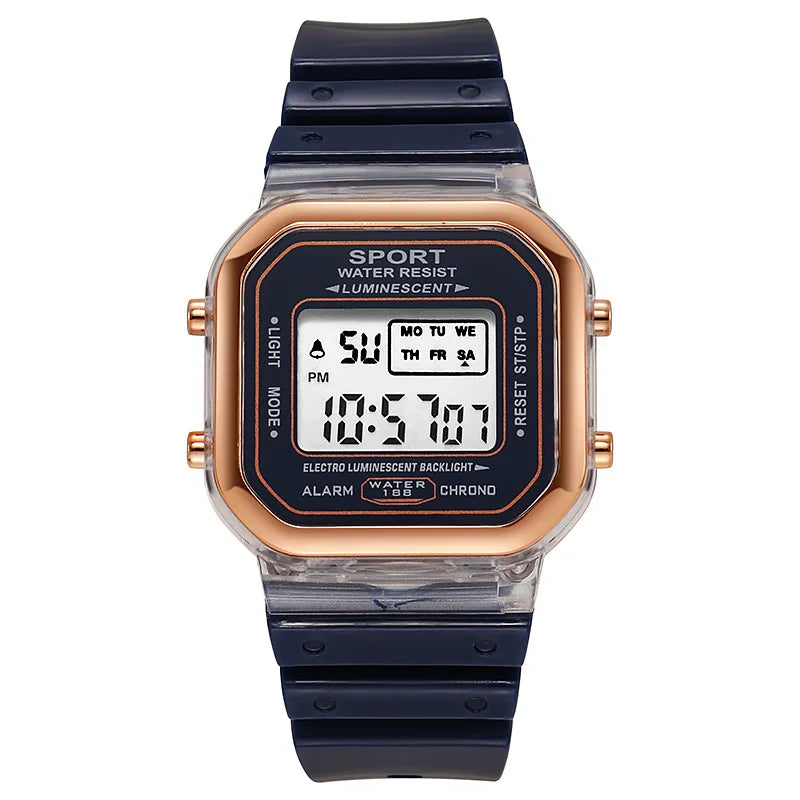 Fashion Brand Student Transparent Electronic Watch Candy Multicolor LED Ladies Sports Waterproof Wirstwatch Clock Gift relógio