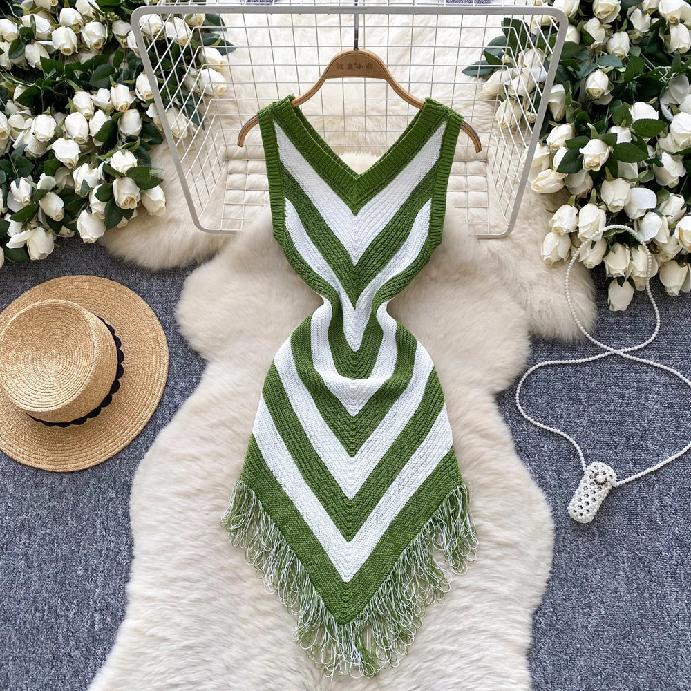 YuooMuoo Chic Fashion Sexy Package Hips Knitted Mini Dress 2025 New Summer Women Y2K Irregular Bodycon Party Dress Streetrwear