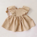 Summer Baby Girl Dress For 0-4Y Linen Cotton Toddler Girl Dresses Casual Fashion Princess Dress For Girls Baby Girl Clothes