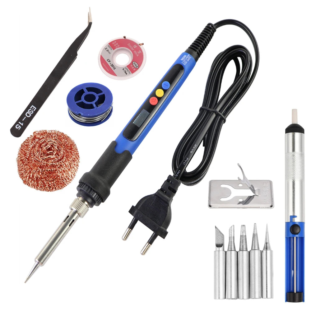 90W Digital Electric Soldering Iron Set With Adjustable Temperature Fast Heat Electronic Repair Tool With Soldering Iron Head