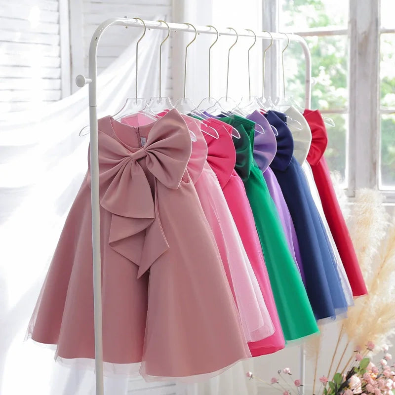 2 3 4 5 6 7 8 Years Summer Girls Dress Sleeveless Bow Elegant Little Princess Dress Piano Performance Costumes New Kids Clothes