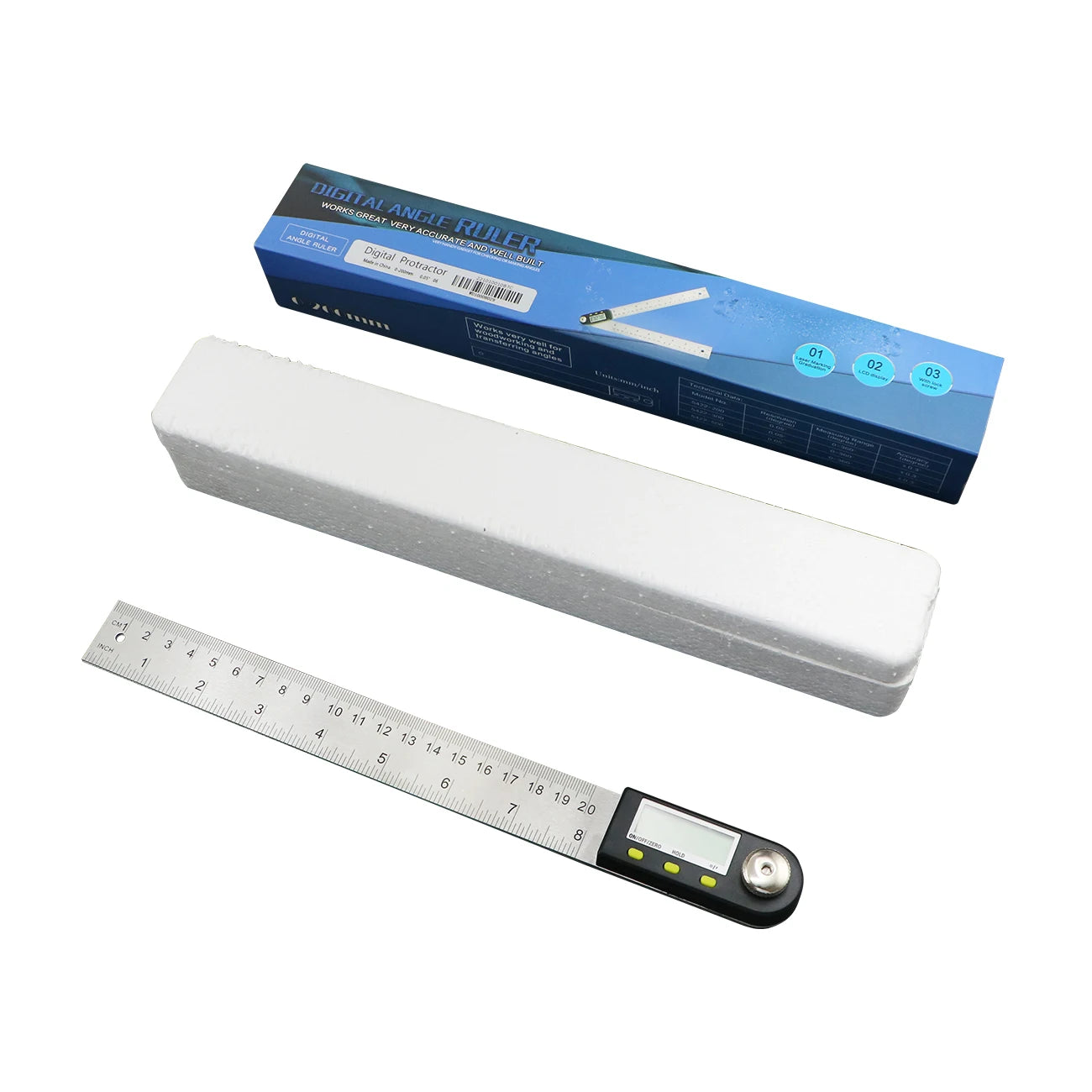 SHANHR 200 mm/300 mm Digital Angle Ruler Stainless Steel Electronic Angle Meter Electronic Protractor Goniometer Angle Gauge