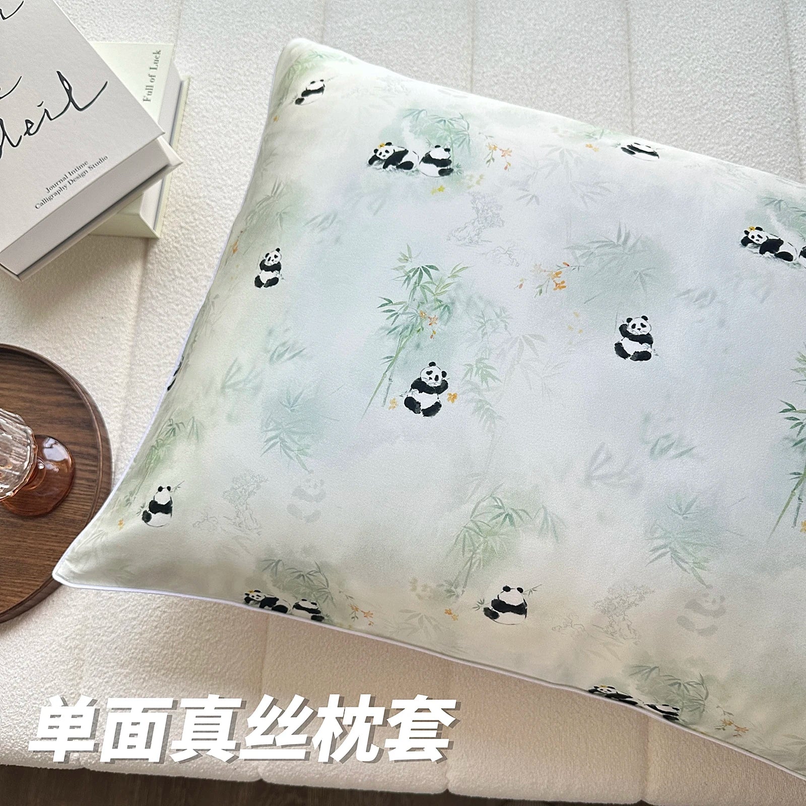 25 Momme Pure Natural Silk Pillow Case Envelope Design Printed Pillow Case Skincare Smooth Single sided Mulberry Silk Pillowcase