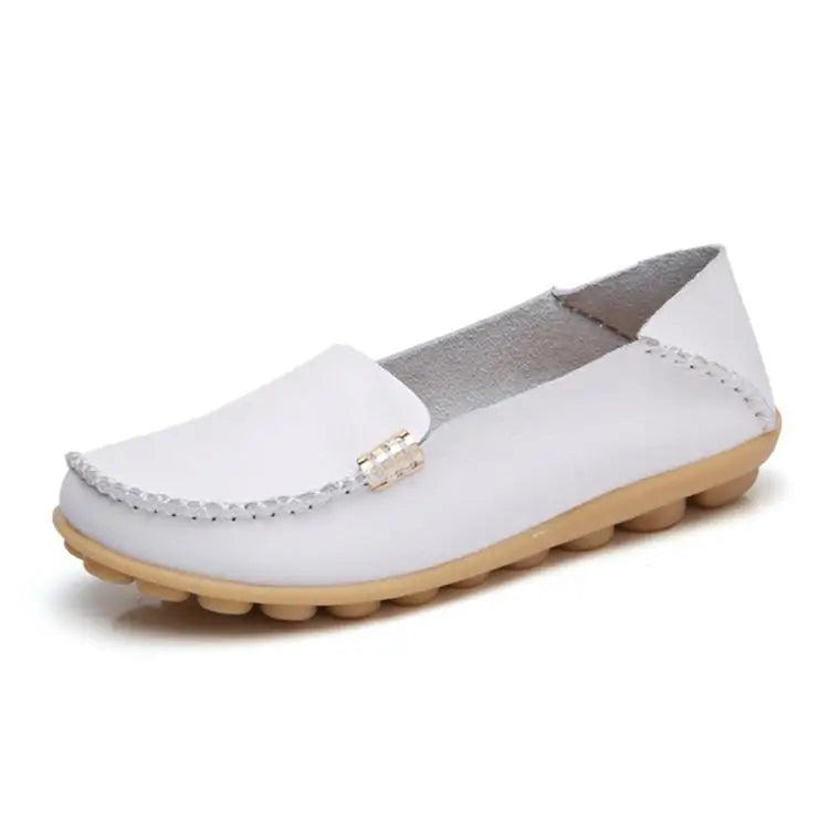 Women Flats Genuine Leather Casual Shoes Woman Moccasins Women's Loafers Nurse Shoe Slip On Shoes Women Plus Size Ballerinas