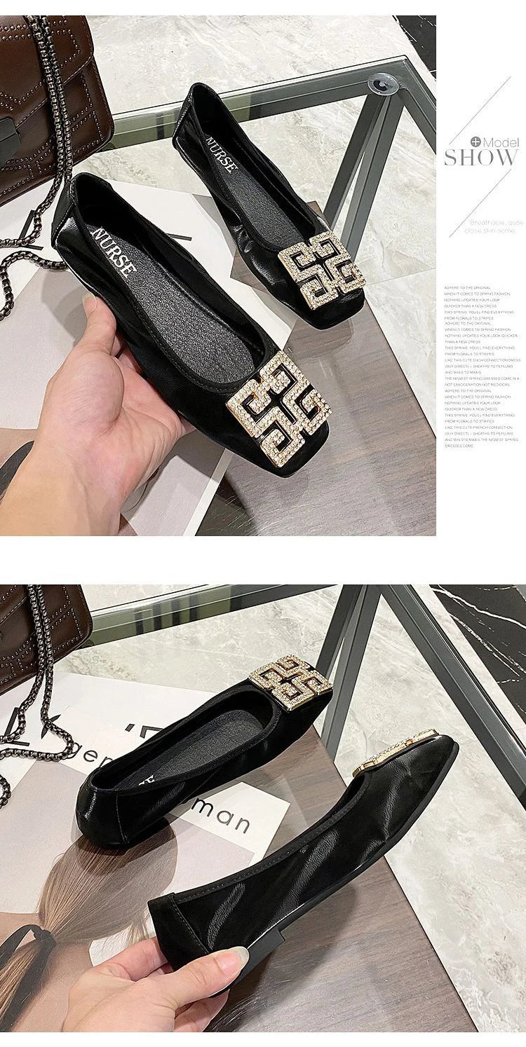Comemore Leather Slip on Shoes for Women Ballet Flats Shallow Female Flat Shoe Red 2024 Spring Summer Fashion Women's Moccasins