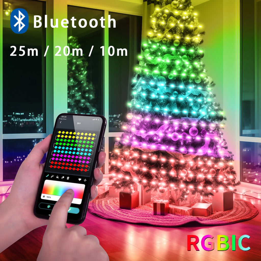 5V USB LED Christmas Light,25/20/10M Garland Fairy Light With Bluetooth APP and Remote control For Xmas Tree Decoration Lighting