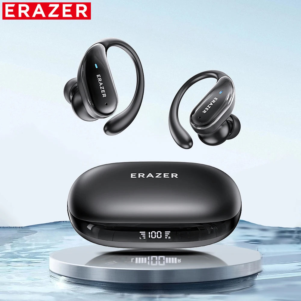 ERAZER XT80pro TWS AI Bluetooth Earphones Sports Wireless Headphones Touch Control Earhooks Headsets Active Noise Cancellation