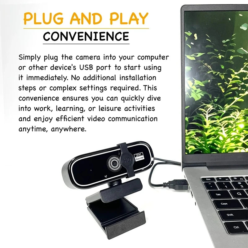 4K HD Mini Webcam With Microphone 2K Full HD Webcam 30fps Autofocus USB Web Cam For Auto Focus PC Laptop Video Shooting Camera