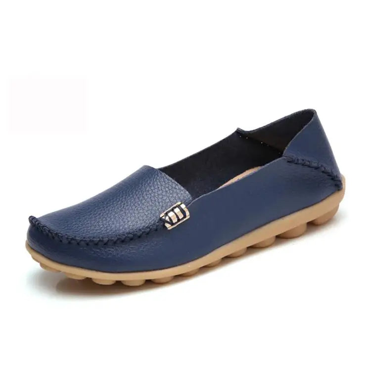 Women Flats Genuine Leather Casual Shoes Woman Moccasins Women's Loafers Nurse Shoe Slip On Shoes Women Plus Size Ballerinas
