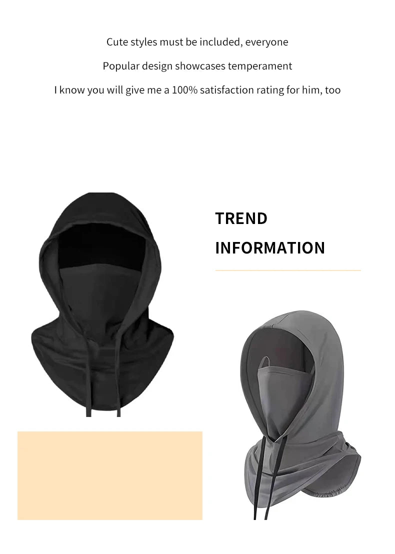 2Pcs Breathable Full Head Mask and Arm sleeve Set Unisex Summer Cooling Long Balaclava Face Mask Neck Cover for Cycling Fishing