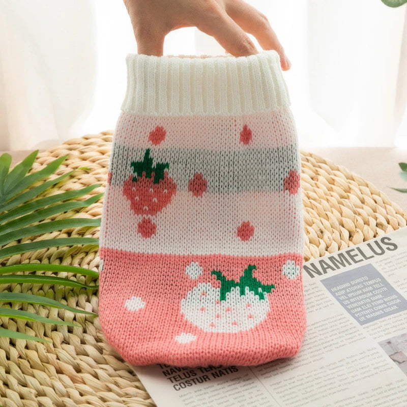 Christmas New Year Clothes for Cat Animal Print Breathable Pet Supplies Small Dog Sweater Keep Warm York Dog Winter Jacket