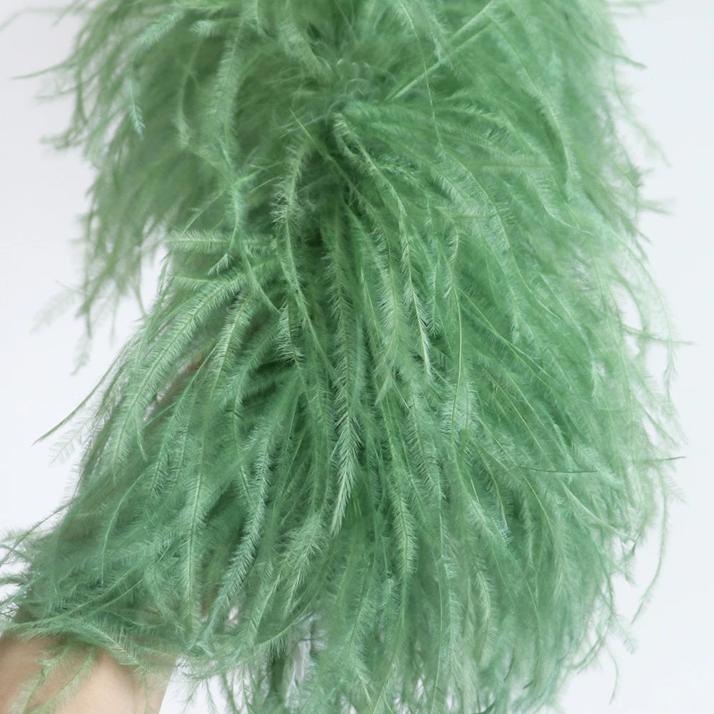 2M Royal blue Natural Ostrich Long Feathers Boa Decoration for Party Wedding Dress Shawl Clothes Sewing Accessories Crafts Plume