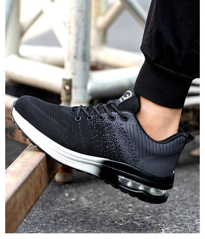 Safety Shoes Men Women Work Safety Boots Steel Toe Shoe Puncture Proof Air Cushion Work Sneakers Light Fashion Work Shoes Unisex