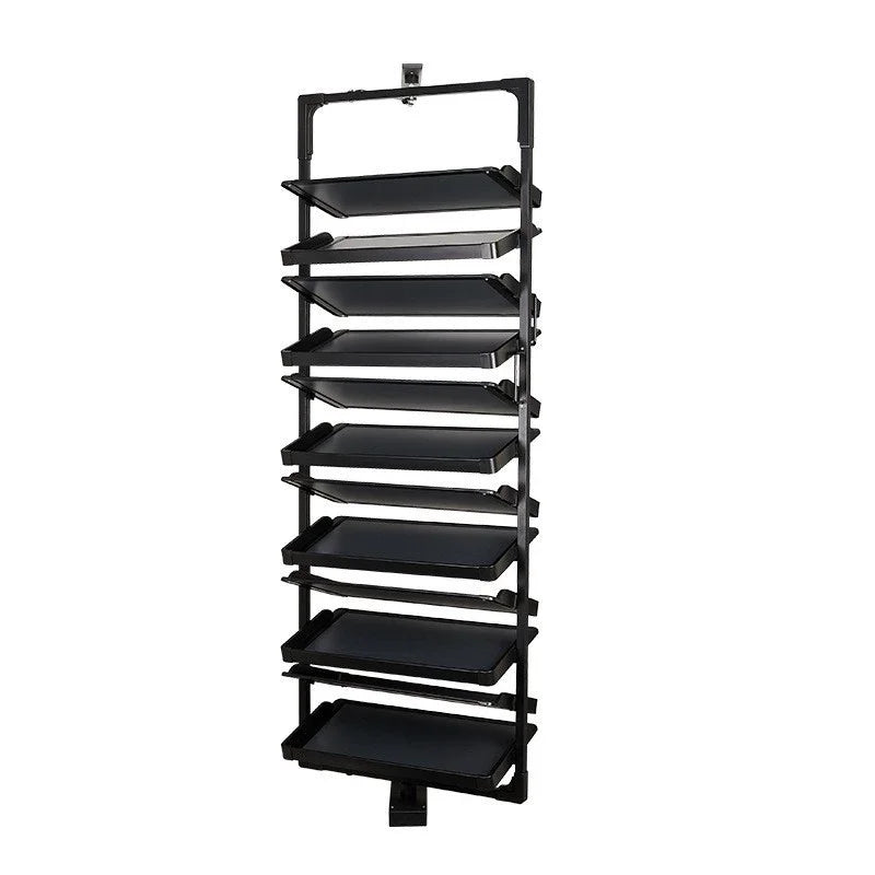 Space Saving 360° Rotating Shoe Rack,  Multi-layer Shoe Holder Storage Organizer, Built-in Height Adjustable Shoe Cabinet Closet