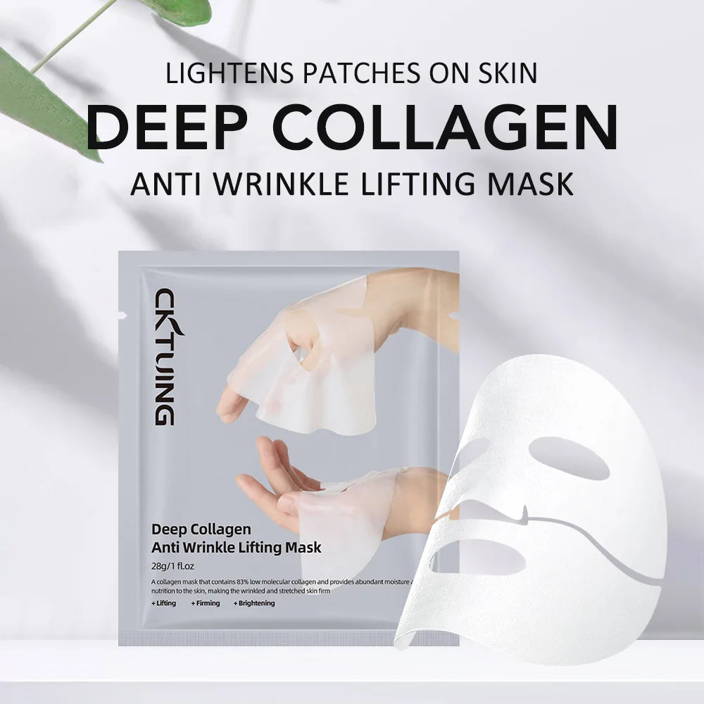24/12Pcs Collagen Deep Mask Hydrating Face Mask Anti Wrinkle Lifting Mask Brighten Skin Tone Moisture & Smooth Skin Care Product