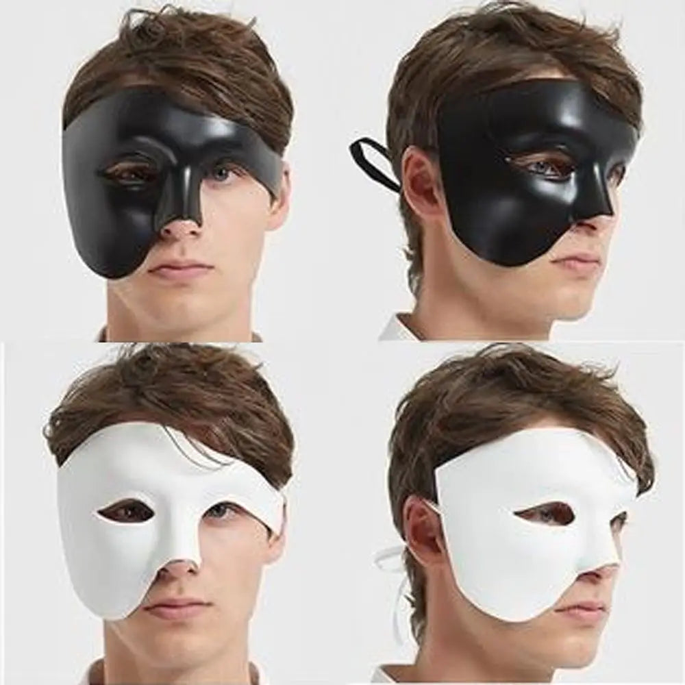 High Quality Plastic Masquerade Cosplay Masks Lightweight Durable Phantom Half Face Mask Thickened Carnival Costume Props