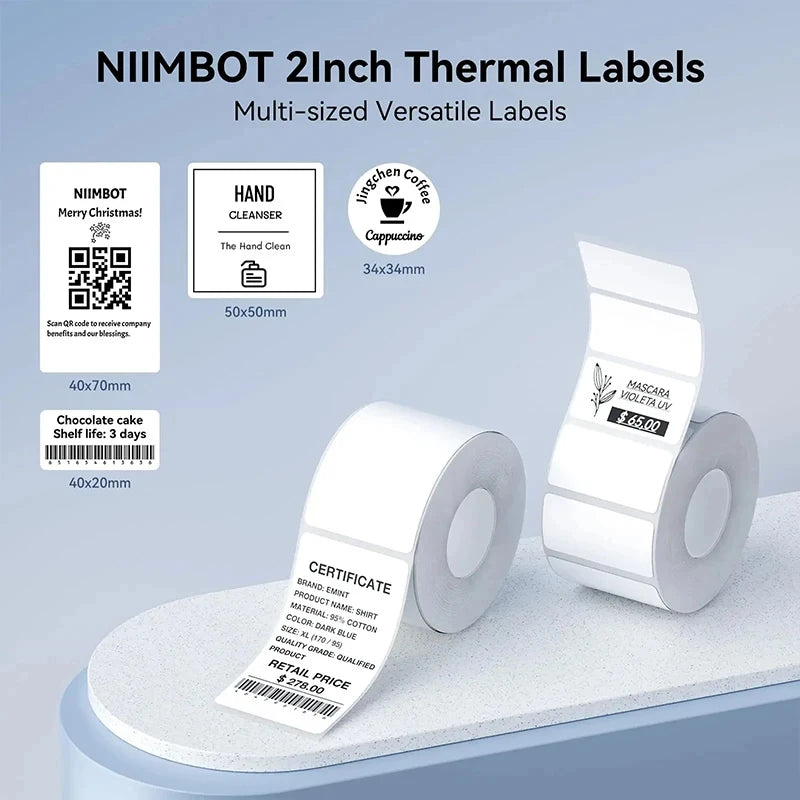 NiiMbot B1 B21 Mini Thermal Portable Label Printer 1/10Rolls Barcode Sticker Self-adhesive Printing Labeling Machine Tag Price