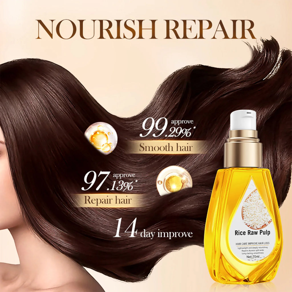 70ml Bioaqua Rice Hair Care Essential Oil Hair Growth Oil For Men And Women Hair Growth Oil Hair Care Curly Hair