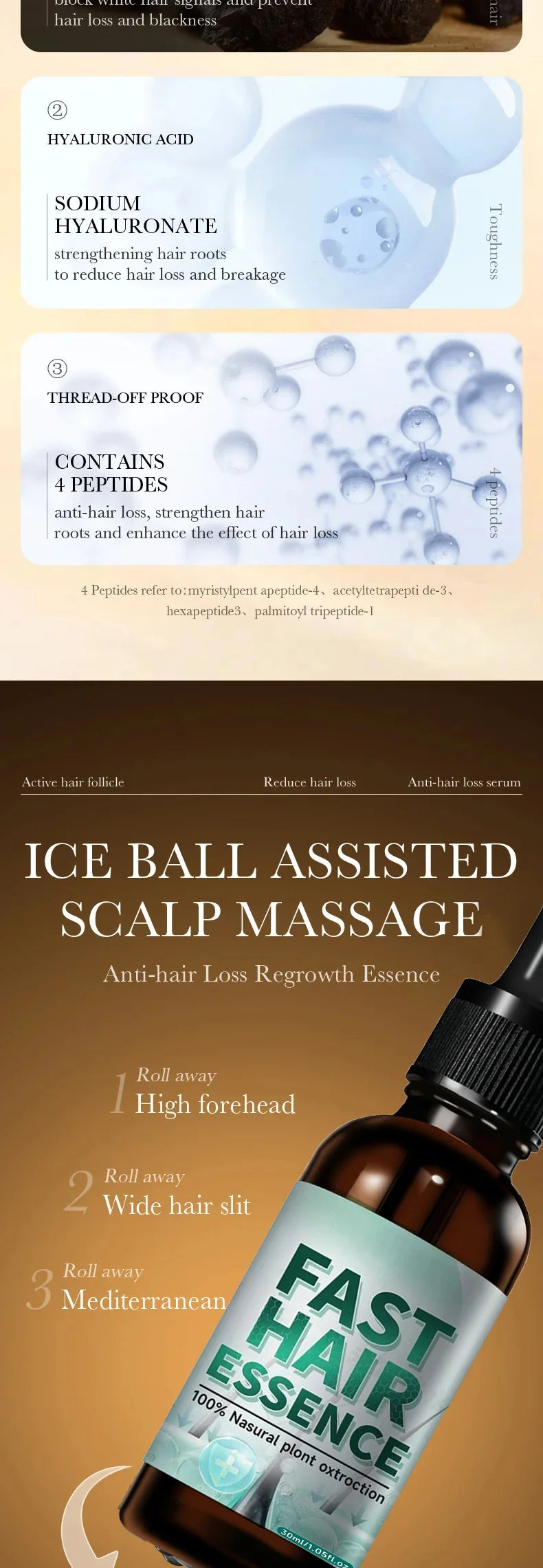 Hair Growth Essential Loss Regrowth Treatment Strengthens Hair Nourishes Scalp Light Weight Non Greasy Improve Scalp Circulation