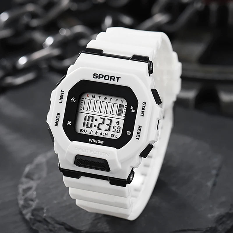 YIKAZE Men's Sports Watch Waterproof LED Digital Watches Student Outdoor Adventure Trend Multifunctional Electronic Watch Gift