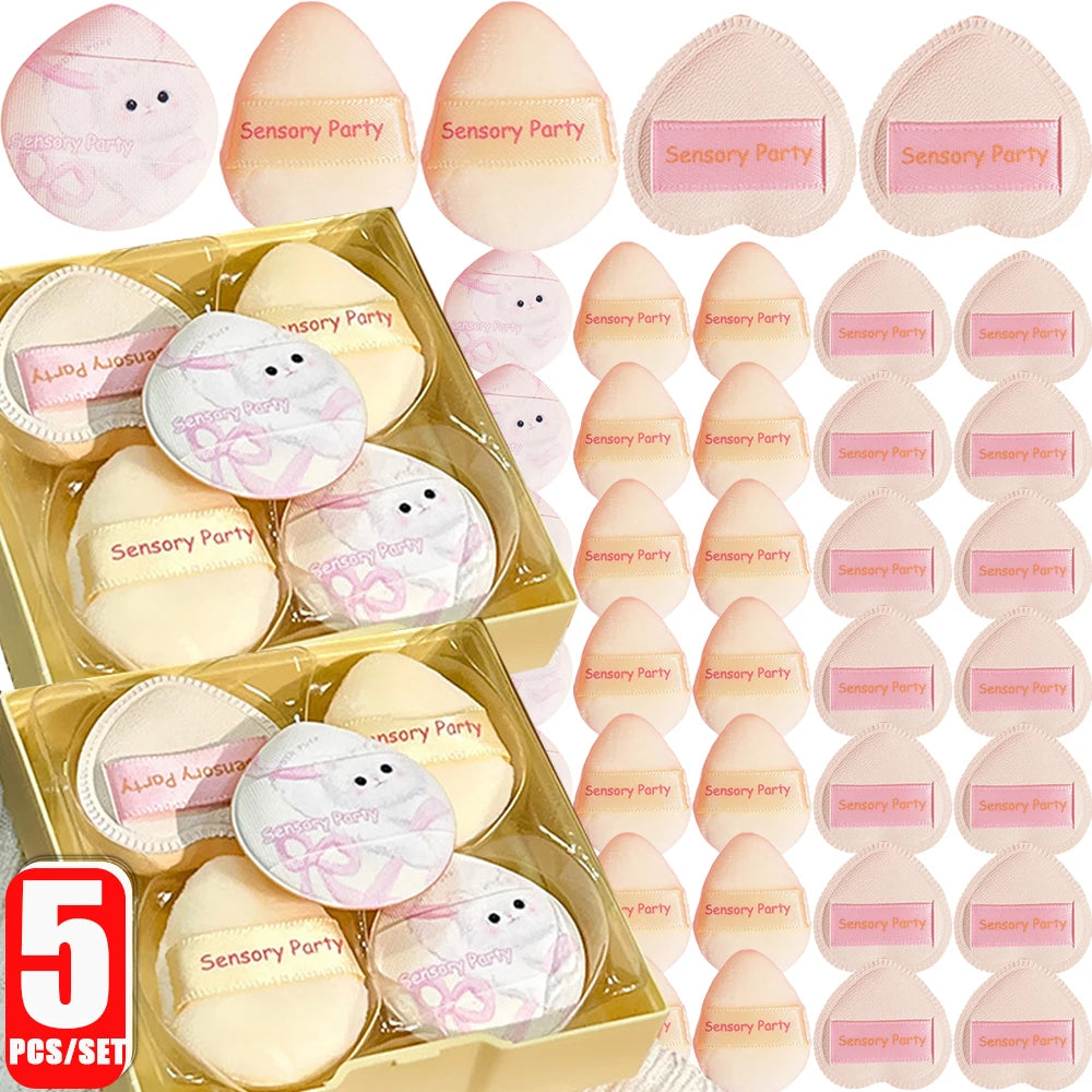 5pcs Mini Makeup Puffs Professional Finger Cosmetic Air Cushion Sponge Powder Puff Foundation Detail  Make Up Sponge Beauty Tool