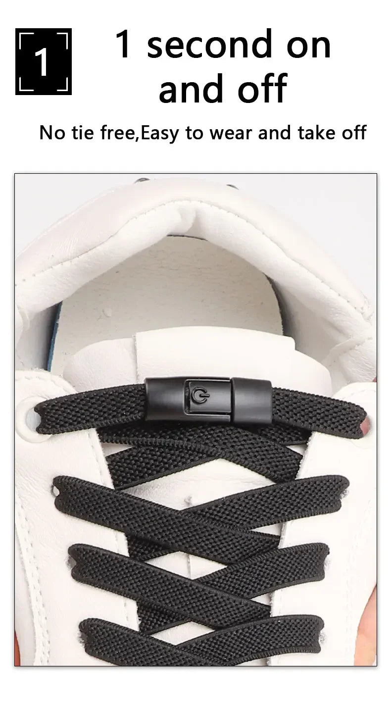 8MM No Tie Shoe Laces Press Lock Shoelaces Without Ties Elastic Laces Sneaker No Tie Shoelaces for Shoe Accessories Lacci Scarpe