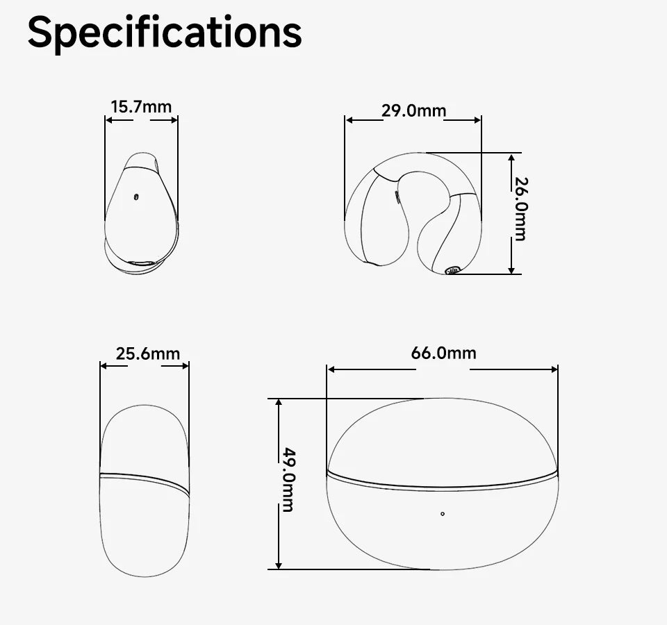 QCY Crossky C30 Ear Clip Earphones Bluetooth 5.4 Wireless Open Ear Sports TWS Earbuds Dual-Connection Headphones