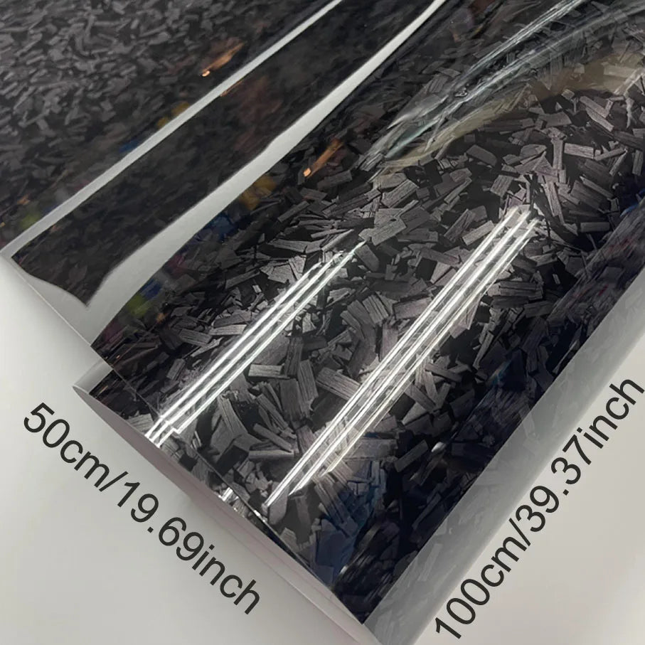 50cm*100cm PET Glossy Carbon Fiber Forged Black blue Red Vinyl Wrap Films Car Motorcycle Self Adhesive Body Film Stickers Auto