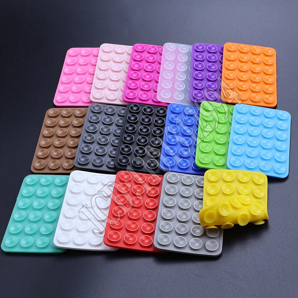Silicone Mobile Phone Fixing Suction Cup Double Sided Fixed Pad Car Mounted Bracket Phone Case Universal Anti Slip Suction Cup