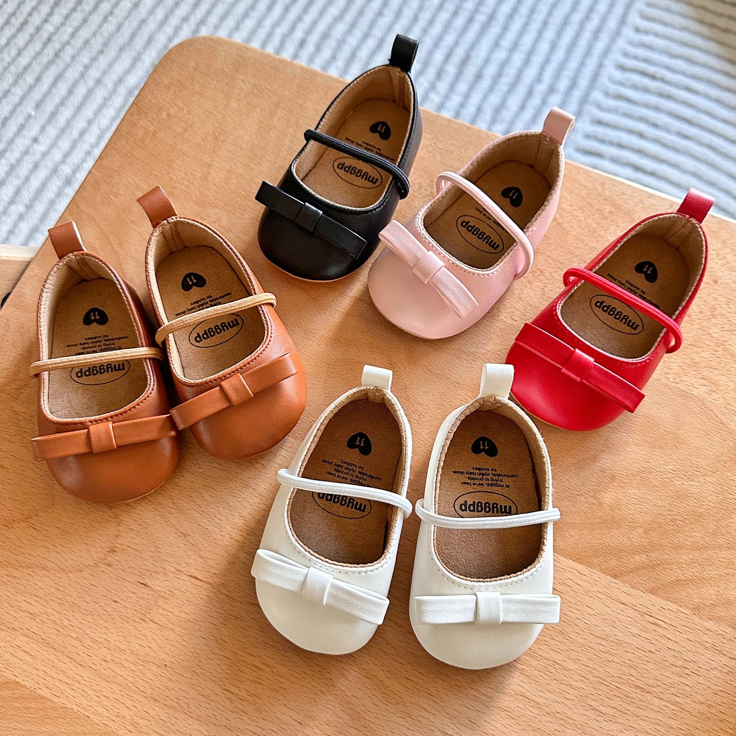 Infant Baby Girls Mary Jane Shoes Non-Slip Rubber Sole Ballet Slippers Princess Dress Wedding Shoes Newborn Crib Shoes First Wal