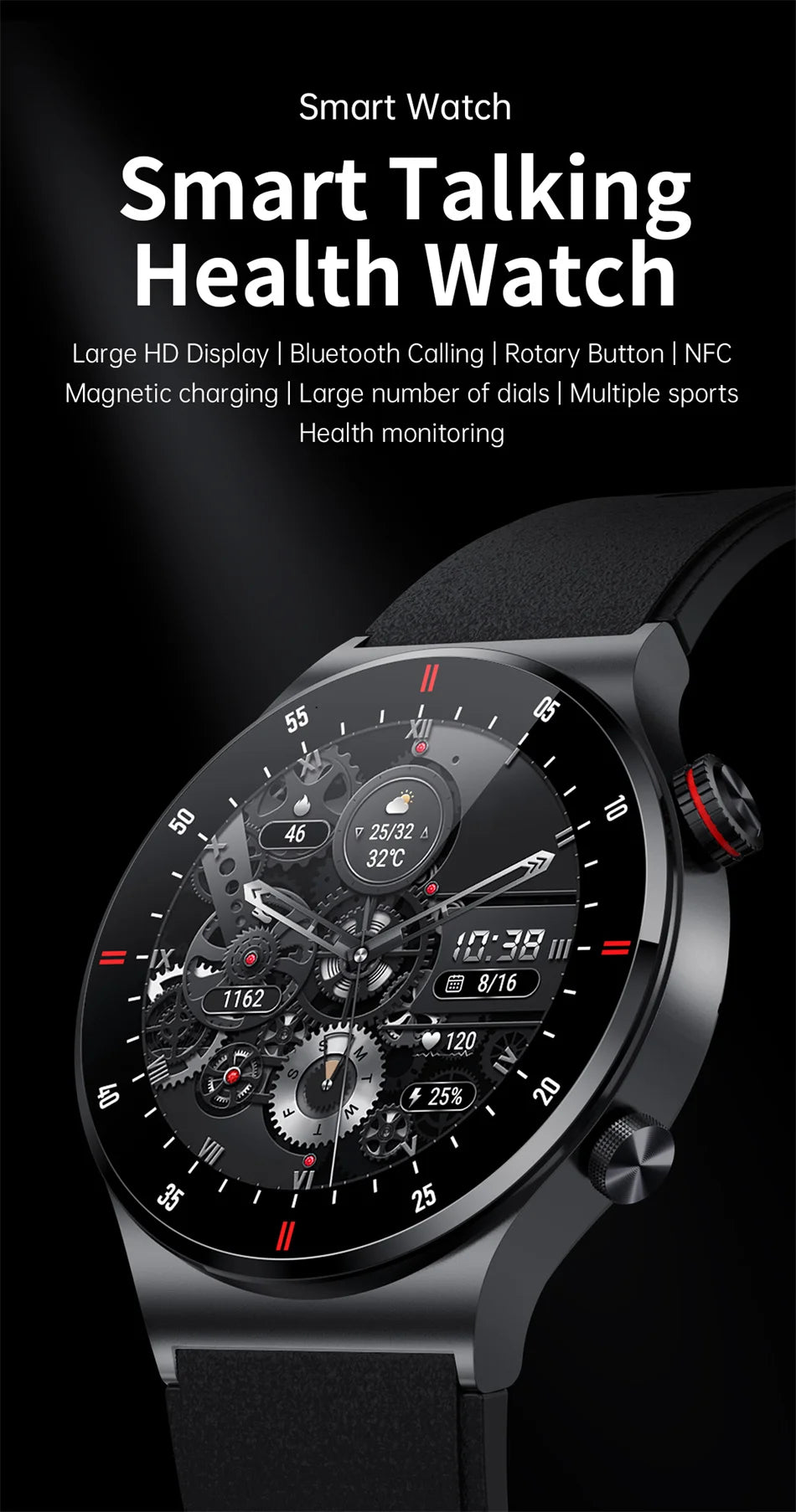 GPS Sports Smartwatch Men Health Monitoring With Heart Rate ECG + PPG 100+ Sports Modes NFC 2026 New Bluetooth Call Smart Watch