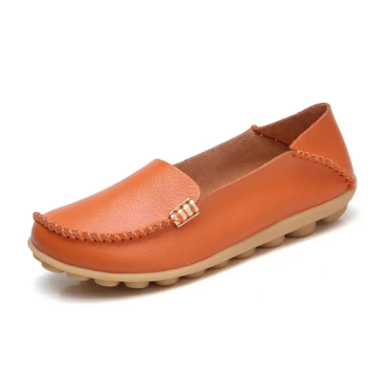 Women Flats Genuine Leather Casual Shoes Woman Moccasins Women's Loafers Nurse Shoe Slip On Shoes Women Plus Size Ballerinas