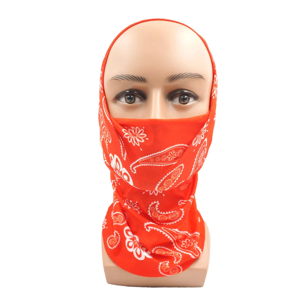 Red Bandana Face Mask Cycing Hiking Running Yoga Hair Bandannas Headband for Women Men Cooling Neck Gaiter Covering Balaclava