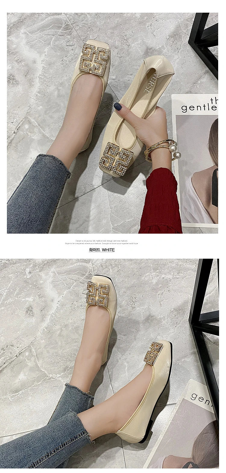 Comemore Leather Slip on Shoes for Women Ballet Flats Shallow Female Flat Shoe Red 2024 Spring Summer Fashion Women's Moccasins