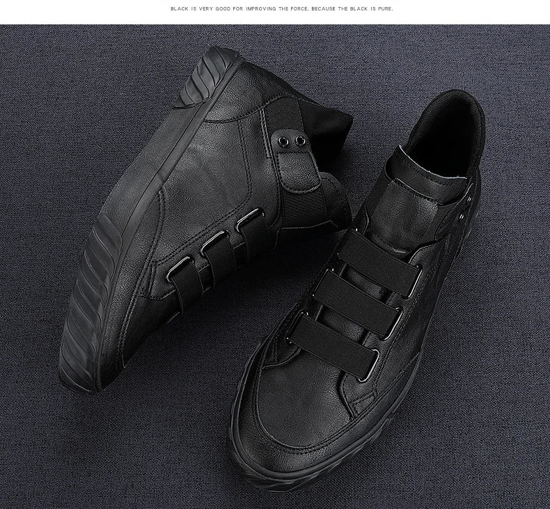 Retro High Top Men's Shoes Luxury Leather Casual Shoes Men British style Ankle Boots Comfortable Soft Men Sneakers New Moccasins